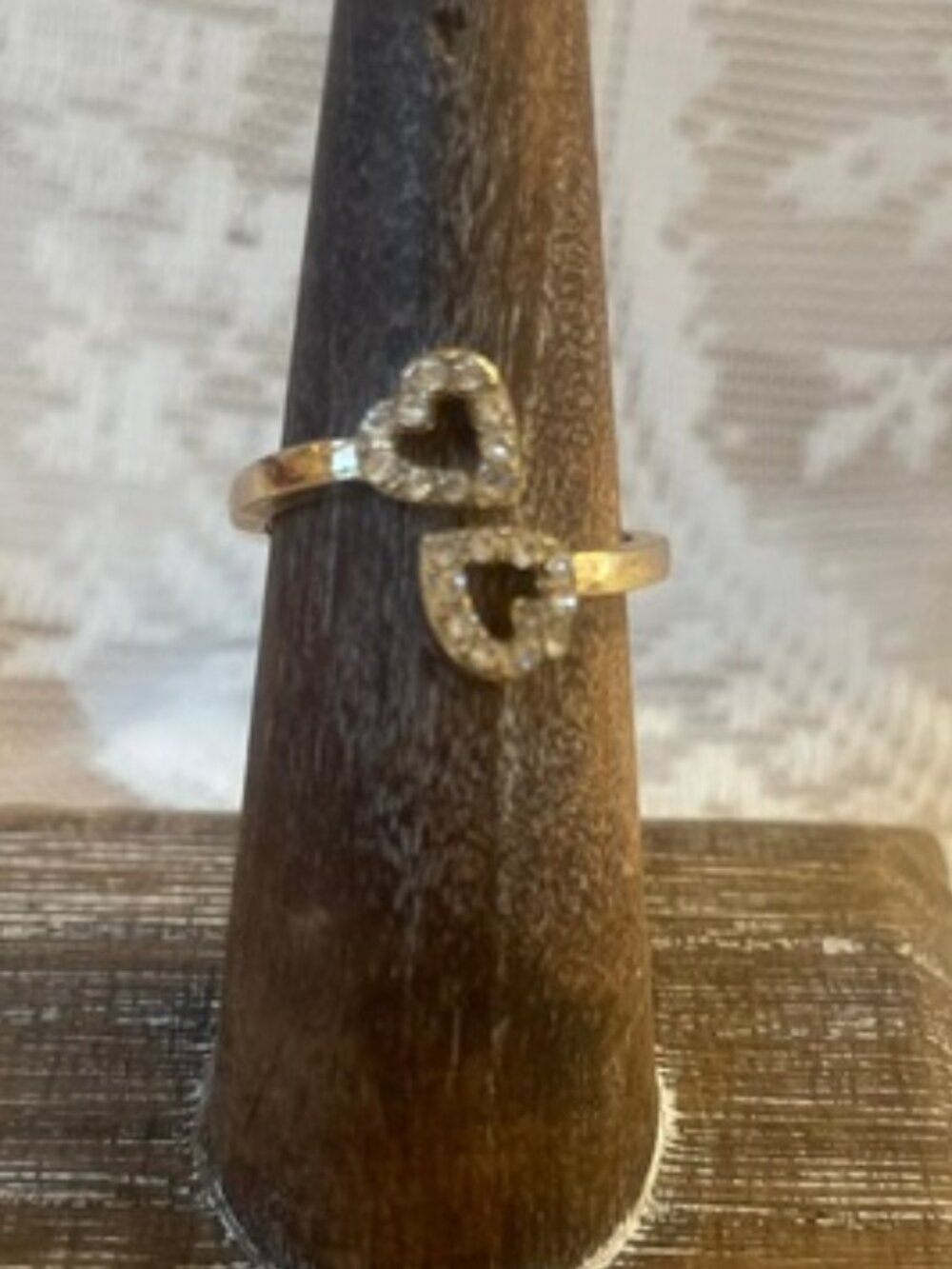 J.Crew Gold Crystal Band Ring | Delicate Stacking Ring OS